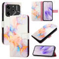 For Tecno Pova 6 Pro PT003 Marble Pattern Flip Leather Phone Case(Galaxy Marble White)