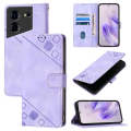 For Tecno Pova 5 Pro 5G Skin Feel Embossed Leather Phone Case(Light Purple)