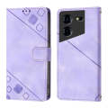 For Tecno Pova 5 Pro 5G Skin Feel Embossed Leather Phone Case(Light Purple)