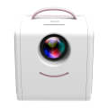 Q2 LED 1080P Mini Portable Projector Children Projector, Plug Type:EU Plug(Pink White)