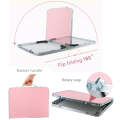 Rubber Mat Adjustable Portable Laptop Table Folding Stand Computer Reading Desk Bed Tray (Pink)