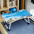 W-shaped Non-slip Legs Pattern Adjustable Folding Portable Laptop Desk with Card Slot (Underwater...