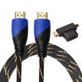 1.8m HDMI 1.4 Version 1080P Woven Net Line Blue Black Head HDMI Male to HDMI Male Audio Video Con...
