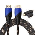 3m HDMI 1.4 Version 1080P Woven Net Line Blue Black Head HDMI Male to HDMI Male Audio Video Conne...