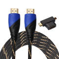 5m HDMI 1.4 Version 1080P Woven Net Line Blue Black Head HDMI Male to HDMI Male Audio Video Conne...