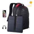 HAWEEL 14W Foldable Removable Solar Power Outdoor Portable Dual Shoulders Laptop Backpack, USB Ou...
