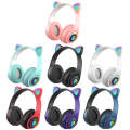 B39 Cat Ear Design LED Gradient Light Wireless Bluetooth Headset(Pink)