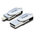 Kinzdi 32GB USB + 8 Pin Interface Metal Twister Flash U Disk (Silver)