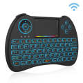 H9 2.4GHz Mini Wireless Air Mouse QWERTY Keyboard with Colorful Backlight & Touchpad for PC, TV(B...