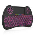 H9 2.4GHz Mini Wireless Air Mouse QWERTY Keyboard with Colorful Backlight & Touchpad for PC, TV(B...