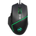 HXSJ A876 Wired Mouse Colorful Synchronous Light Emission 6400dpi Adjustable Light Gaming Mouse, ...