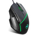 HXSJ A876 Wired Mouse Colorful Synchronous Light Emission 6400dpi Adjustable Light Gaming Mouse, ...