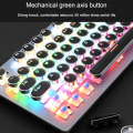 MSEZ HJK920-7 104-keys Electroplated Transparent Character Punk Keycap Colorful Backlit Wired Mec...