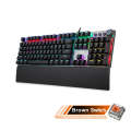 AULA F2088 108 Keys Mixed Light Mechanical Brown Switch Wired USB Gaming Keyboard with Metal Butt...