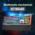 AULA F2088 108 Keys Mixed Light Mechanical Brown Switch Wired USB Gaming Keyboard with Metal Butt...