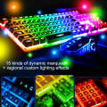 YINDIAO K002 USB Wired Mechanical Feel Sound Control RGB Backlight Keyboard + Optical Silent Mous...