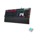 AULA F2088 108 Keys Mixed Light Mechanical Blue Switch Wired USB Gaming Keyboard with Metal Butto...