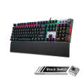 AULA F2088 108 Keys Mixed Light Mechanical Black Switch Wired USB Gaming Keyboard with Metal Butt...