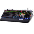 YINDIAO K100 USB Metal Mechanical Gaming Wired Keyboard, Mixed Light Blue Shaft(Black)