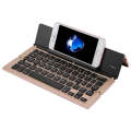 F18 Ultra-slim Rechargeable Foldable 58 Keys Bluetooth Wireless Keyboard with Holder (Gold)