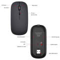 HXSJ M90 2.4GHz Ultrathin Mute Rechargeable Dual Mode Wireless Bluetooth Notebook PC Mouse (Rose ...
