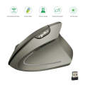 HXSJ T24 6 Buttons 2400 DPI 2.4G Wireless Vertical Ergonomic Mouse with USB Receiver(Grey)