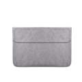 PU01S PU Leather Horizontal Invisible Magnetic Buckle Laptop Inner Bag for 13.3 inch laptops (Grey)