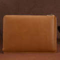 11.6 inch Genuine Leather Zipper Laptop Tablet Bag, For Macbook, Samsung, Lenovo, Sony, DELL Alie...