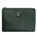 Universal Genuine Leather Business Laptop Tablet Zipper Bag For 13.3 inch and Below(Green)