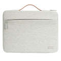 For 13 inch Laptop Zipper Waterproof  Handheld Sleeve Bag (Beige White)