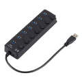 7 Ports USB 3.0 High Speed Multi Hub Expansion with Switch for PC & Laptop