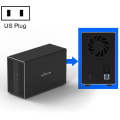 Blueendless USB-B Interface 3.5 inch 2 Bay RAID Combination Array HDD External Enclosure (US Plug)