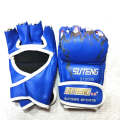 SUTENG Half Fingers PU Leather Adults Training UFC Boxing Gloves(Blue)