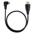 50cm 4K HDMI Male to Micro HDMI Right Angled Male Gold-plated Connector Adapter Cable