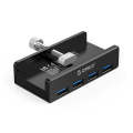 ORICO MH4PU Aluminum Alloy 4 Ports USB 3.0 Clip-type HUB with 1m USB Cable, Clip Width Range: 10-...