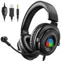 EKSA E900DL Standard 3D Surround Gaming Wire-Controlled Head-mounted USB Luminous Gaming Headset ...