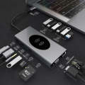 Basix T15 15 in 1 USB-C / Type-C to HDMI + VGA + USB 3.0x4 + USB 2.0x3 + SD + TF + RJ45 + PD + 3....
