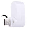 180 Degree Rotation USB Head 3 Ports USB 2.0 Portable HUB(White)