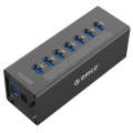 ORICO A3H7 Aluminum High Speed 7 Ports USB 3.0 HUB with 12V/2.5A Power Supply for Laptops(Black)