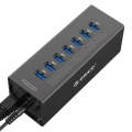 ORICO A3H7 Aluminum High Speed 7 Ports USB 3.0 HUB with 12V/2.5A Power Supply for Laptops(Black)