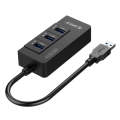 ORICO HR01-U3 ABS 3 Ports USB3.0 HUB Splitter with External RJ45 Gigabit Ethernet Network Card 5 ...