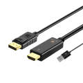 H147 HDMI Male + USB 2.0 Male to DisplayPort Male Adapter Cable, Length1.8m