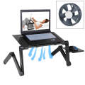 Portable 360 Degree Adjustable Foldable Aluminium Alloy Desk Stand with Cool Fans & Mouse Pad for...