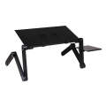 Portable 360 Degree Adjustable Foldable Aluminium Alloy Desk Stand with Double CPU Fans & Mouse P...