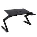 Portable 360 Degree Adjustable Foldable Aluminium Alloy Desk Stand with Double CPU Fans & Mouse P...
