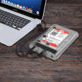 ORICO 3139C3 3.5 inch SATA HDD USB 3.1 Type-C External Hard Drive Enclosure Storage Case(Transpar...