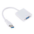 External Graphics Card Converter Cable USB3.0 to VGA, Resolution: 720P(White)