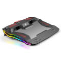 SSRQ-021S Rainbow Version Flank Glowing Dual-fan Laptop Radiator Two-speed Adjustable Computer Ba...