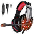 Soulbytes S9 USB + 3.5mm 4 Pin Adjustable LED Light Gaming Headset with Mic (Red)