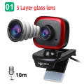 HXSJ A849 480P Adjustable 360 Degree HD Video Webcam PC Camera with Microphone(Black Red)